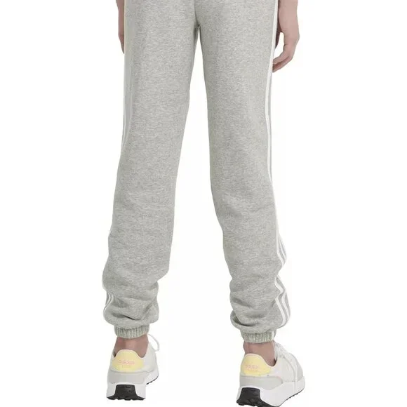NWT adidas Girls' Elastic Waistband 3-Stripe Cotton Fleece Joggers - Picture 5 of 8
